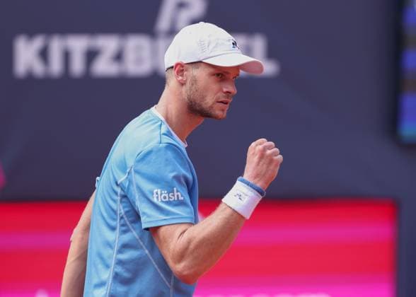Yannick Hanfmann GER makes a fist and cheers, cheers, joy, emotion Tennis Generali Open Kitzbuehel 2025 ATP 250 Kitzbuehler Tennis Club Kitzbuehel Tirol Austria 22 July 2025 Copyright: xJuergenxHasenkopfx