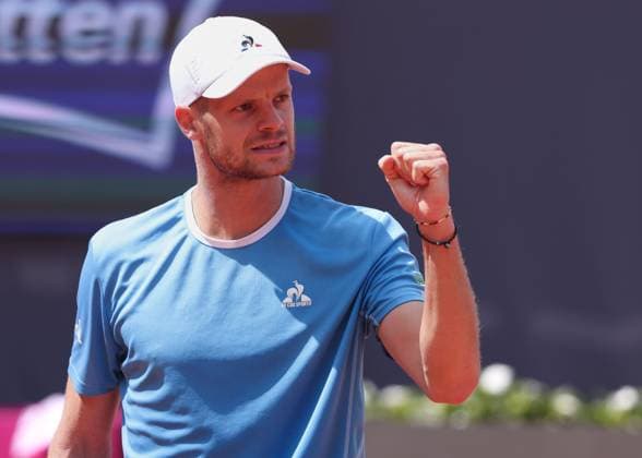Yannick Hanfmann GER makes a fist and cheers, cheers, joy, emotion Tennis Generali Open Kitzbuehel 2025 ATP 250 Kitzbuehler Tennis Club Kitzbuehel Tirol Austria 22 July 2025 Copyright: xJuergenxHasenkopfx