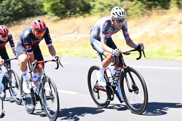 Tour de France 2025 Stage 16 MONT-VENTOUX, FRANCE - JULY 22 : Meurisse Xandro (BEL) of Alpecin - Deceuninck, Haller Marco (AUT) of Tudor Pro Cycling Team, Hirschi Marc (SUI) of Tudor Pro Cycling Team during stage 16 of the 112th edition of Tour de France an UCI World Tour 2.UWT cycling road race stage for Men Elite of 172 km with start in Montpellier and finish in Mont-Ventoux on July 22, 2025 in Mont-Ventoux, France, 22 07 2025 ( Motordriver Kenny Verfaillie - Mont-Ventoux France  Copyright: xVincentxKalutx