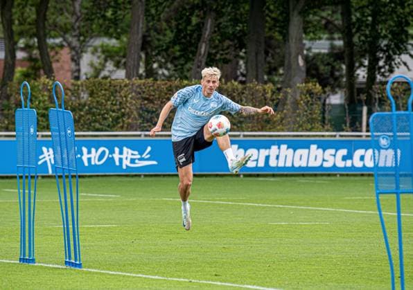 Soccer, Men, Season 2025 26, 2 Bundesliga, Hertha BSC, Training, Dawid Kownacki Hertha BSC , 22 07 2025, Copyright: xSebastianxRäppold MatthiasxKochx