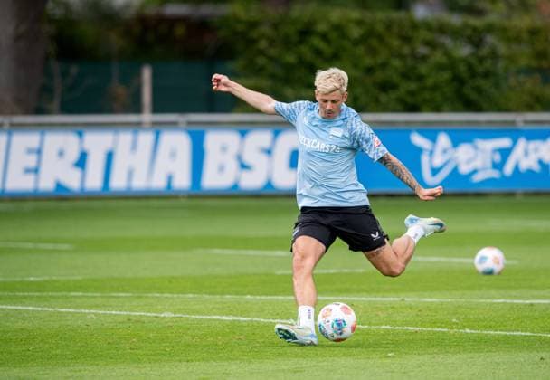 Soccer, Men, Season 2025 26, 2 Bundesliga, Hertha BSC, Training, Dawid Kownacki Hertha BSC , 22 07 2025, Copyright: xSebastianxRäppold MatthiasxKochx