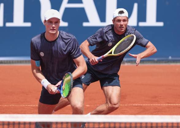 Jakob Schnaitter upside down cap , Mark Wallner, Men doubles, Men s Doubles Tennis Generali Open Kitzbuehel 2025 ATP 250 Kitzbuehler Tennis Club Kitzbuehel Tirol Austria 22 July 2025 Jakob Schnaitter upside down cap , Mark Wallner Tennis Generali Open Kitzbuehel 2025 ATP 250 Kitzbuehler Tennis Club Kitzbuehel Tirol Austria 22 July 2025 Copyright: xJuergenxHasenkopfx