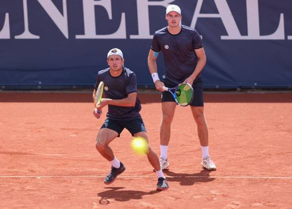 Jakob Schnaitter upside down cap , Mark Wallner, Men doubles, Men s Doubles Tennis Generali Open Kitzbuehel 2025 ATP 250 Kitzbuehler Tennis Club Kitzbuehel Tirol Austria 22 July 2025 Jakob Schnaitter upside down cap , Mark Wallner Tennis Generali Open Kitzbuehel 2025 ATP 250 Kitzbuehler Tennis Club Kitzbuehel Tirol Austria 22 July 2025 Copyright: xJuergenxHasenkopfx
