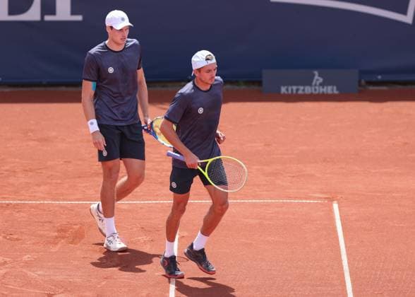 Jakob Schnaitter upside down cap , Mark Wallner, Men doubles, Men s Doubles Tennis Generali Open Kitzbuehel 2025 ATP 250 Kitzbuehler Tennis Club Kitzbuehel Tirol Austria 22 July 2025 Jakob Schnaitter upside down cap , Mark Wallner Tennis Generali Open Kitzbuehel 2025 ATP 250 Kitzbuehler Tennis Club Kitzbuehel Tirol Austria 22 July 2025 Copyright: xJuergenxHasenkopfx