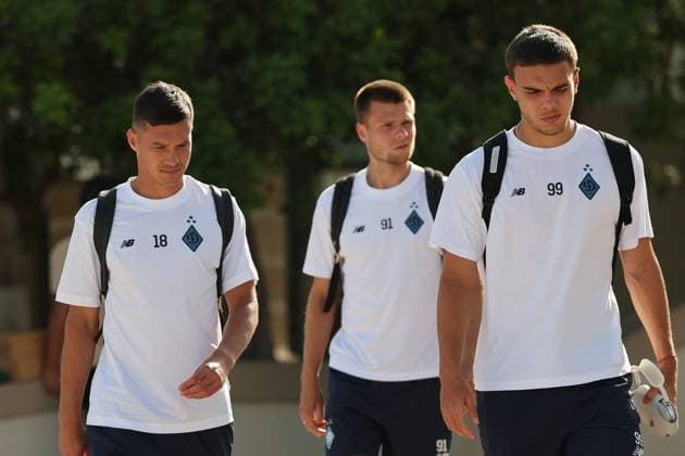 Dynamo Kyiv players arrive at the match venue prior to the UEFA Champions League Second qualifying round, 1st leg soccer match between Hamrun Spartans FC and FC Dynamo Kyiv at the Tony Bezzina Stadium, in Paola, Malta, on 22 July 2025. UEFA Champions League - Hamrun Spartans FC v FC Dynamo Kyev