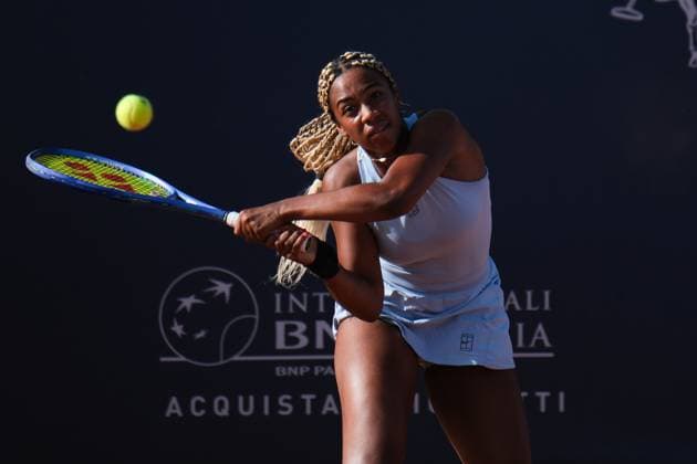 Tyra Caterina Grant in action against Tamara Zidansek during the 36th Palermo Ladies Open at Country Time Club during 36Â° Palermo Ladies Open, International Tennis match in Palermo, Italy, July 22 2025  Copyright: xFedericoxSerra IPAxSportx xipa-agency.netx xx IPA_60752936 IPA_Agency_IPA60752936