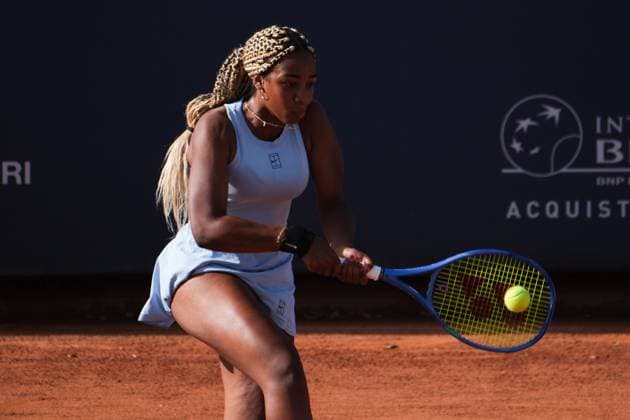 Tyra Caterina Grant in action against Tamara Zidansek during the 36th Palermo Ladies Open at Country Time Club during 36Â° Palermo Ladies Open, International Tennis match in Palermo, Italy, July 22 2025  Copyright: xFedericoxSerra IPAxSportx xipa-agency.netx xx IPA_60752960 IPA_Agency_IPA60752960