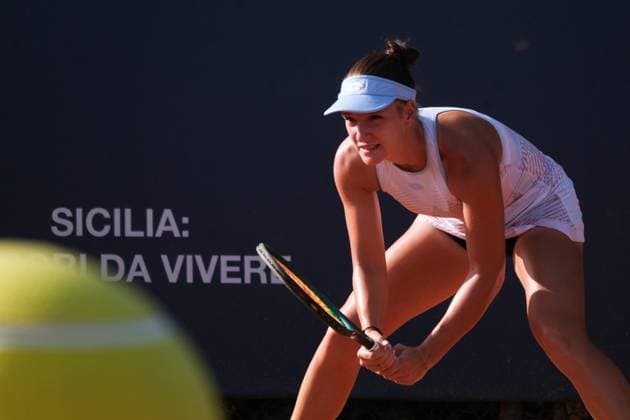Darja Semenistaja in action against Julie Niemeyer during the 36th Palermo Ladies Open at Country Time Club during 36Â° Palermo Ladies Open, International Tennis match in Palermo, Italy, July 22 2025  Copyright: xFedericoxSerra IPAxSportx xipa-agency.netx xx IPA_60753212 IPA_Agency_IPA60753212