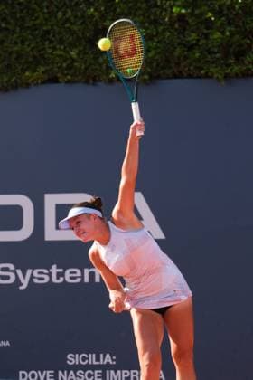 Darja Semenistaja in action against Julie Niemeyer during the 36th Palermo Ladies Open at Country Time Club during 36Â° Palermo Ladies Open, International Tennis match in Palermo, Italy, July 22 2025  Copyright: xFedericoxSerra IPAxSportx xipa-agency.netx xx IPA_60753240 IPA_Agency_IPA60753240