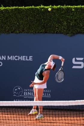 Julie Niemeyer in action against Darja Semenistaja during the 36th Palermo Ladies Open at Country Time Club during 36Â° Palermo Ladies Open, International Tennis match in Palermo, Italy, July 22 2025  Copyright: xFedericoxSerra IPAxSportx xipa-agency.netx xx IPA_60753280 IPA_Agency_IPA60753280