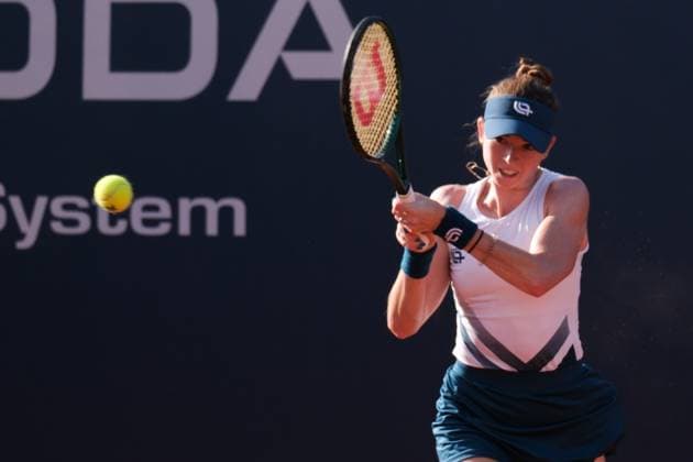 Simona Waltert in action against Miriam Bulgaru during the 36th Palermo Ladies Open at Country Time Club during 36Â° Palermo Ladies Open, International Tennis match in Palermo, Italy, July 22 2025  Copyright: xFedericoxSerra IPAxSportx xipa-agency.netx xx IPA_60753583 IPA_Agency_IPA60753583
