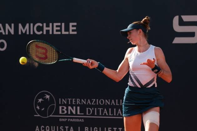 Simona Waltert in action against Miriam Bulgaru during the 36th Palermo Ladies Open at Country Time Club during 36Â° Palermo Ladies Open, International Tennis match in Palermo, Italy, July 22 2025  Copyright: xFedericoxSerra IPAxSportx xipa-agency.netx xx IPA_60753594 IPA_Agency_IPA60753594