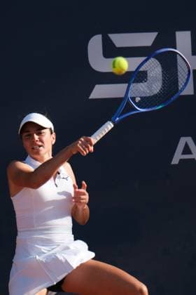Miriam Bulgaru in action against Simona Waltert during the 36th Palermo Ladies Open at Country Time Club during 36Â° Palermo Ladies Open, International Tennis match in Palermo, Italy, July 22 2025  Copyright: xFedericoxSerra IPAxSportx xipa-agency.netx xx IPA_60753620 IPA_Agency_IPA60753620