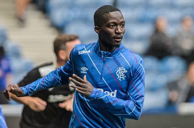 Rangers v Panathinaikos F.C. UEFA Champions League Mohammed Diomande of Rangers warms up during the UEFA Champions League Second Qualifying Round First Leg match at Ibrox Stadium, Glasgow UK Newspapers OUT Copyright: xJamiexJohnstonx FIL-21990-0044