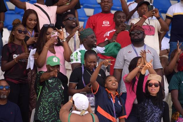 CASABLANCA, MOROCCO - JULY 20: Nigeria Supporters during the 2025 Women s Africa Cup of Nations (WAFCON) Semi Finals match between Nigeria and South Africa at Stade Larbi Zaouli on July 20, 2025 in Casablanca, Morocco. Photo by Mansa Ayoola Copyright: xx