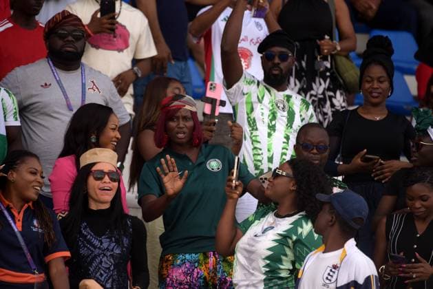 CASABLANCA, MOROCCO - JULY 20: Nigeria Supporters during the 2025 Women s Africa Cup of Nations (WAFCON) Semi Finals match between Nigeria and South Africa at Stade Larbi Zaouli on July 20, 2025 in Casablanca, Morocco. Photo by Mansa Ayoola Copyright: xx
