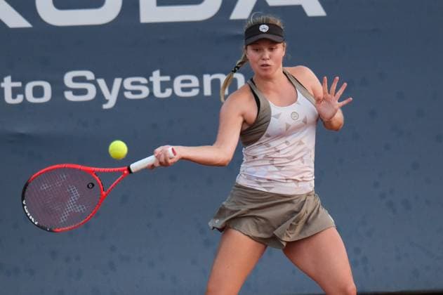 Veronika Erjavec in action against Panna Udvardy during the 36th Palermo Ladies Open at Country Time Club during 36Â° Palermo Ladies Open, International Tennis match in Palermo, Italy, July 22 2025  Copyright: xFedericoxSerra IPAxSportx xipa-agency.netx xx IPA_60761996 IPA_Agency_IPA60761996