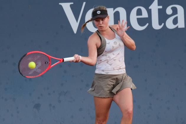Veronika Erjavec in action against Panna Udvardy during the 36th Palermo Ladies Open at Country Time Club during 36Â° Palermo Ladies Open, International Tennis match in Palermo, Italy, July 22 2025  Copyright: xFedericoxSerra IPAxSportx xipa-agency.netx xx IPA_60762220 IPA_Agency_IPA60762220