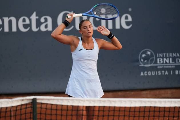 Panna Udvardy in action against Veronika Erjavec during the 36th Palermo Ladies Open at Country Time Club during 36Â° Palermo Ladies Open, International Tennis match in Palermo, Italy, July 22 2025  Copyright: xFedericoxSerra IPAxSportx xipa-agency.netx xx IPA_60762633 IPA_Agency_IPA60762633