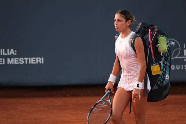 Giorgia Pedone in action against Oksana Selekhmeteva during the 36th Palermo Ladies Open at Country Time Club during 36Â° Palermo Ladies Open, International Tennis match in Palermo, Italy, July 22 2025  Copyright: xFedericoxSerra IPAxSportx xipa-agency.netx xx IPA_60762913 IPA_Agency_IPA60762913