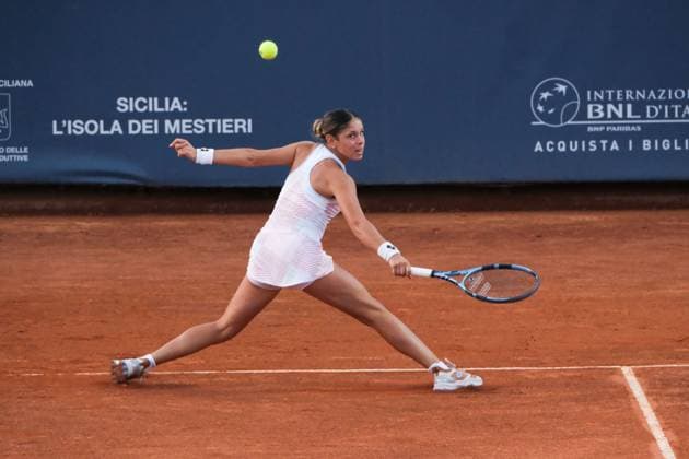 Giorgia Pedone in action against Oksana Selekhmeteva during the 36th Palermo Ladies Open at Country Time Club during 36Â° Palermo Ladies Open, International Tennis match in Palermo, Italy, July 22 2025  Copyright: xFedericoxSerra IPAxSportx xipa-agency.netx xx IPA_60763004 IPA_Agency_IPA60763004
