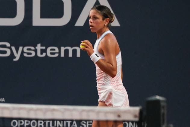 Giorgia Pedone in action against Oksana Selekhmeteva during the 36th Palermo Ladies Open at Country Time Club during 36Â° Palermo Ladies Open, International Tennis match in Palermo, Italy, July 22 2025  Copyright: xFedericoxSerra IPAxSportx xipa-agency.netx xx IPA_60763662 IPA_Agency_IPA60763662