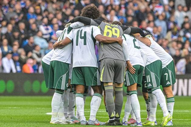Rangers v Panathinaikos F.C. UEFA Champions League Team of Panathinaikos F.C. during the UEFA Champions League Second Qualifying Round First Leg match at Ibrox Stadium, Glasgow UK Newspapers OUT Copyright: xJamiexJohnstonx FIL-21990-0059