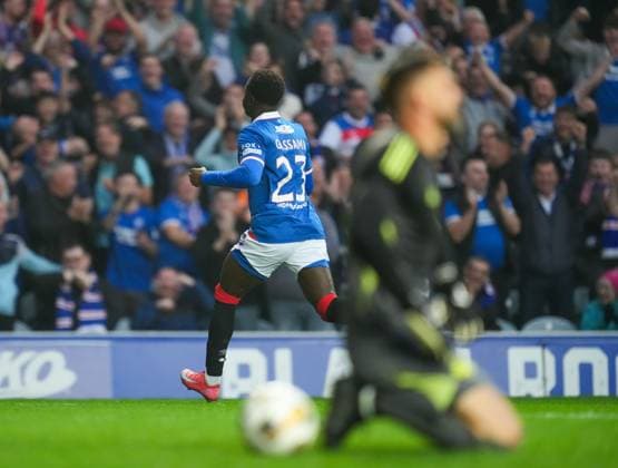 Djeidi Gassama of Rangers celebrates scoring to give Rangers a 2-0 lead. Rangers v Panathinaikos, UEFA Champions League, 2nd Qualifying Round, Football, Ibrox Stadium, Glasgow, UK - 22 Jul 2025Glasgow Ibrox Stadium United Kingdom EDITORIAL USE ONLY No use with unauthorised audio, video, data, fixture lists, club league logos or live services. Online in-match use limited to 120 images, no video emulation. No use in betting, games or single club league player publications. Copyright: xStuartxWallace Shutterstockx 15409267cj