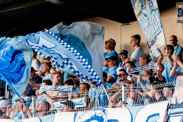 250722 Supporters of Malmö FF during the UEFA Champions League qualifier football match between FK RFS and Malmö FF on July 22, 2025 in Riga Photo Christian Örnberg BILDBYRAN COP 166 CO0590 fotboll football soccer fotball uefa champions league qualifiers champions league fk rfs malmö ff bbeng publik  Copyright: CHRISTIANxÖRNBERG BB250722CO111