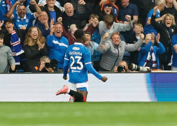 Rangers v Panathinaikos F.C. UEFA Champions League Emmanuel Fernandez of Rangers celebrates scoring his teams second goal during the UEFA Champions League Second Qualifying Round First Leg match at Ibrox Stadium, Glasgow UK Newspapers OUT Copyright: xFredxPalmerx FIL-21991-0058