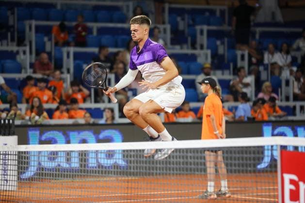 Umag, Croatia, 220725. 35th Plava Laguna Croatia Open Umag. Tennis match between Dino Prizmic and Elmer Moller. In the photo: Dino Prizmic. Photo: Goran Sebelic CROPIX Copyright: xxGoranxSebelicx prizmic_moller04-220725