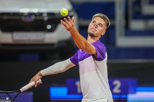 Umag, Croatia, 220725. 35th Plava Laguna Croatia Open Umag. Tennis match between Dino Prizmic and Elmer Moller. In the photo: Dino Prizmic. Photo: Goran Sebelic CROPIX Copyright: xxGoranxSebelicx prizmic_moller15-220725
