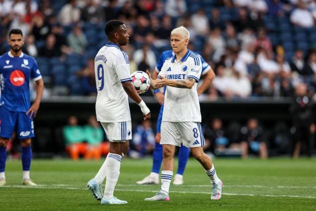 FC Copenhagen v FC Drita, UEFA Champions League qualification football, Copenhagen, Denmark Copenhagen, Denmark. 22nd, July 2025. Magnus Mattsson (8) and Youssoufa Moukoko (9) of FC Copenhagen seen during the UEFA Champions League qualification match between FC Copenhagen and FC Drita at Parken in Copenhagen. Denmark, Copenhagen  Copyright: xGonzalesxPhoto RunexMathiesenx