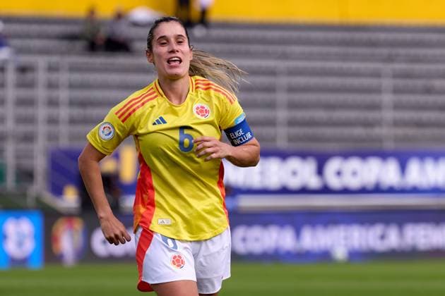 Daniela Montoya of Colombia celebrates her goal during the Group B match of Copa America Feminina between Colombia and Bolivia at Estadio Gonzalo Pozo Ripalda on July 22, 2025 in Quito, Ecuador (Photo by Camilla Stolen Imago) Buenos Aires Ecuador Copyright: xCamillaxStolenx L1044595