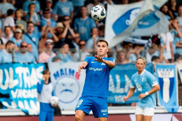 250722 Dmitrijs Zelenkovs of FK RFS during the UEFA Champions League qualifier football match between FK RFS and Malmö FF on July 22, 2025 in Riga Photo Christian Örnberg BILDBYRAN COP 166 CO0590 fotboll football soccer fotball uefa champions league qualifiers champions league fk rfs malmö ff bbeng  Copyright: CHRISTIANxÖRNBERG BB250722CO127