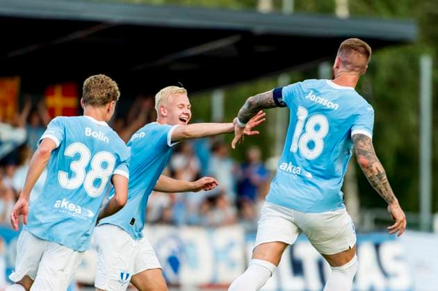 250722 Otto Rosengren and Pontus Jansson of Malmö FF celebrates during the UEFA Champions League qualifier football match between FK RFS and Malmö FF on July 22, 2025 in Riga Photo Christian Örnberg BILDBYRAN COP 166 CO0590 fotboll football soccer fotball uefa champions league qualifiers champions league fk rfs malmö ff bbeng jubel  Copyright: CHRISTIANxÖRNBERG BB250722CO133