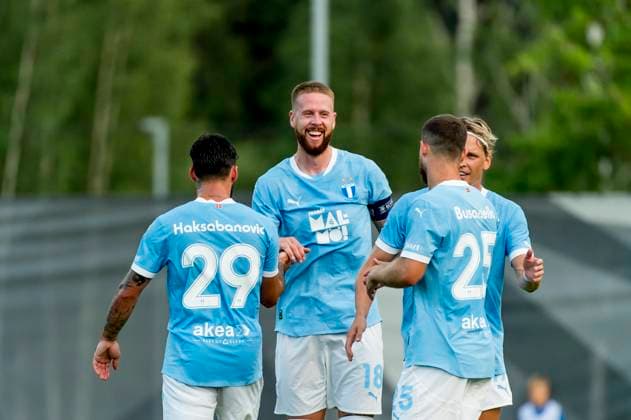 250722 Pontus Jansson of Malmö FF celebrates during the UEFA Champions League qualifier football match between FK RFS and Malmö FF on July 22, 2025 in Riga Photo Christian Örnberg BILDBYRAN COP 166 CO0590 fotboll football soccer fotball uefa champions league qualifiers champions league fk rfs malmö ff bbeng jubel  Copyright: CHRISTIANxÖRNBERG BB250722CO137