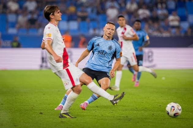 SLOVAN BRATISLAVA - ZRINJSKI MOSTAR Nino Marcelli of Slovan during second qualifying round of UEFA Champions League football match between SK Slovan Bratislava and HSK Zrinjski Mostar. Bratislava, Slovakia, July 22, 2025. Copyright: xx slo_zri089