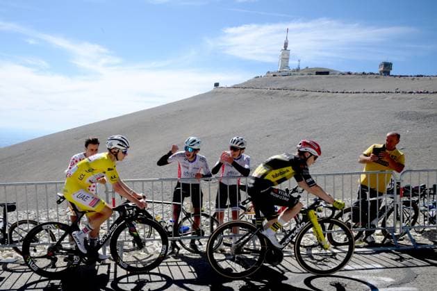 Slovenian Tadej Pogacar of UAE Team Emirates and Danish Jonas Vingegaard Hansen of Team Visma-Lease a Bike pictured in action during stage 16 of the 2025 Tour de France cycling race, from Montpellier to Mont Ventoux (172 km), on Tuesday 22 July 2025 in France. The 112th edition of the Tour de France starts on Saturday 5 July in Lille, France, and will finish in Paris, France on the 27th of July. POOLxBERNARDxPAPON  x129798671x