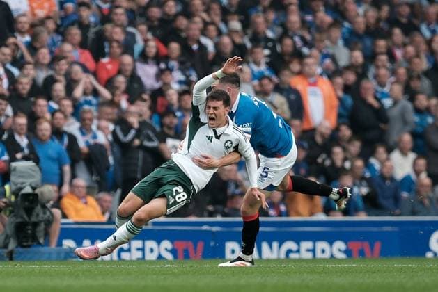 UK: Rangers v Panathinaikos, UEFA Champions League second qualifying round at Ibrox Stadium, Glasgow, Scotland on 22 July 2025: Pictured: Facundo Pellistri (Panathinaikos) is pulled back by John Souttar (Rangers) Glasgow Ibrox Stadium Scotland Copyright: xAlexxToddx
