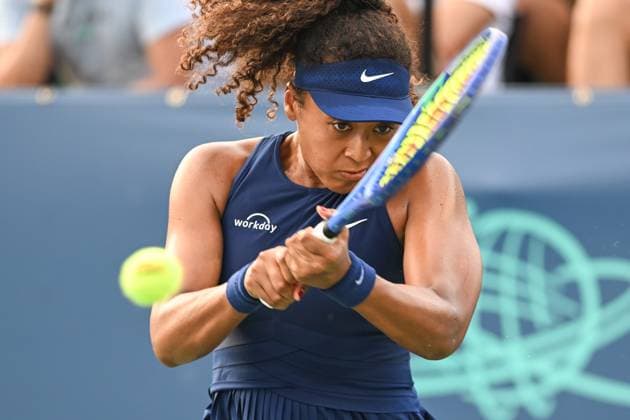 July 22, 2025, Washington, D.C, U.S: NAOMI OSAKA hits a backhand during her match against Yulia Putintseva at the Rock Creek Tennis Center. Washington U.S - ZUMAg196 20250722_zap_g196_037 Copyright: xKylexGustafsonx