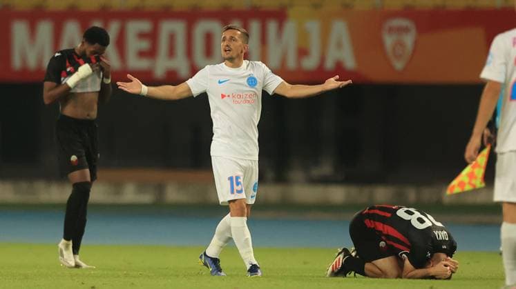 22.07.2025 Skopje KF Shkendija Tetovo-FCSB champion s league qualifiers second leg men s football Marius Stefanescu(C) FCSB :