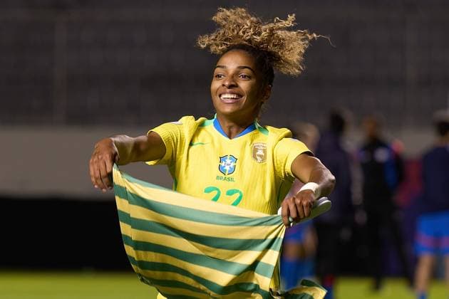 Luany of Brazil celebrates the win over Paraguay of the Group B match of Copa America Feminina at Estadio Gonzalo Pozo Ripalda on July 22, 2025 in Quito, Ecuador (Photo by Camilla Stolen Imago) Buenos Aires Ecuador Copyright: xCamillaxStolenx L1045150