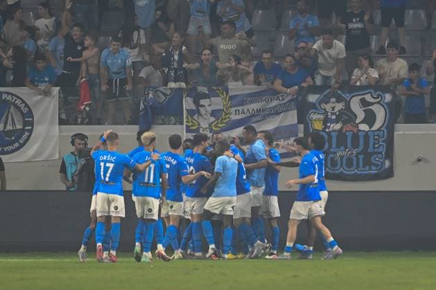 Champions League Leg 1: Pafos FC v MACCABI TEL AVIV Team of Pafos FC celebrate after the goal during the Uefa Champions League Leg 1 game Pafos FC v Maccabi Tel Aviv at Alphamega Stadium on 22 of July 2025 Limassol Limassol CYPRUS Copyright: xXENOPHONxKARAKALOSx