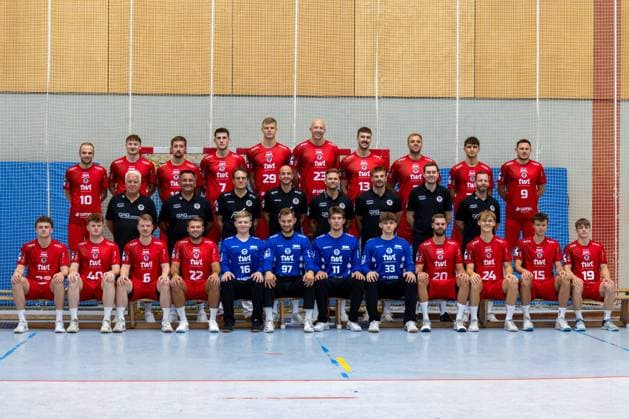 The Eulen Ludwigshafen 2 Handball Bundesliga team for the new 2025 2026 season Copyright: xUdoxHerrmannx