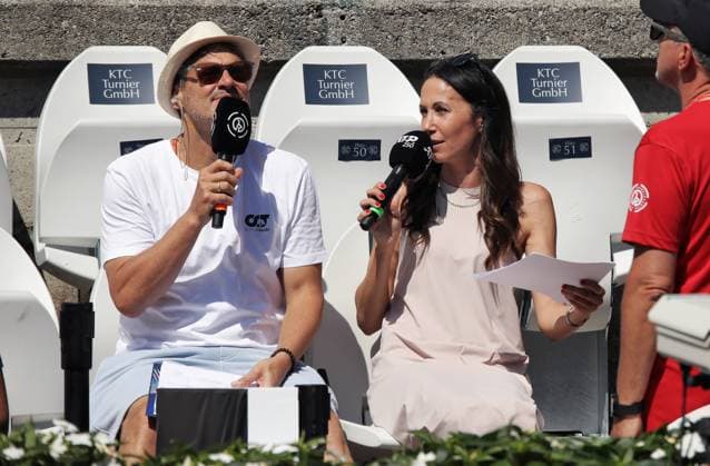 TENNIS - ATP, Tennis Herren Generali Open 2025 KITZBUEHEL,AUSTRIA,23.JUL.25 - TENNIS - ATP World Tour, Generali Open. Image shows Stefan Steinacher and Karina Toth.  GEPAxpictures xMatthiasxHauer