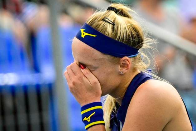 Rebecca Sramkova of Slovakia playes against Czech tennis player Tereza Valentova at the WTA, Tennis Damen Livesport Prague Open 2025 on the courts of TK Sparta Prague, in Prague, Czech Republic, on July 23, 2025. (CTKxPhoto RomanxVondrous) CTKPhotoP2025072303841  CTKPhotoP2025072303841