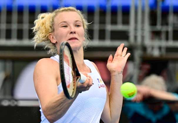 Czech tennis player Katerina Siniakova playes against Dominika Salkova of Czech at the WTA, Tennis Damen Livesport Prague Open 2025 on the courts of TK Sparta Prague, in Prague, Czech Republic, on July 23, 2025. (CTKxPhoto RomanxVondrous) CTKPhotoP2025072305199  CTKPhotoP2025072305199