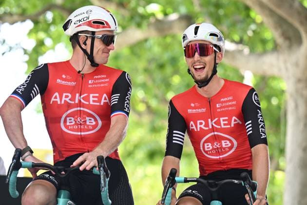 23-07-2025 Tour De France; Tappa 17 Bollene - Valence; 2025, Arkea - Beb Hotel; Vauquelin, Kevin; Demare, Arnaud; Bollene; 