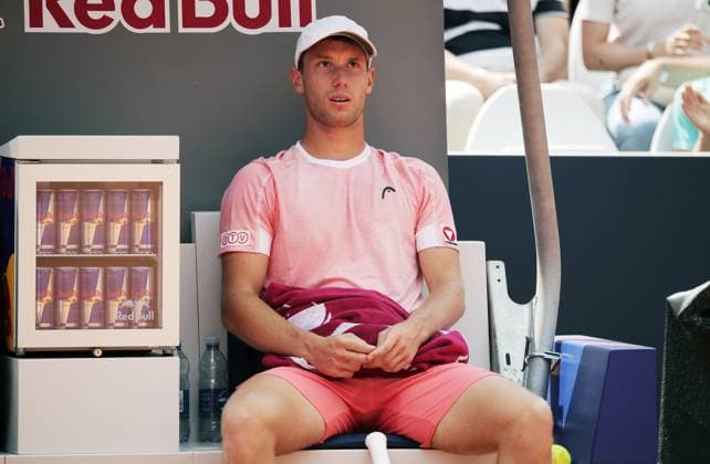 TENNIS - ATP, Tennis Herren Generali Open 2025 KITZBUEHEL,AUSTRIA,23.JUL.25 - TENNIS - ATP World Tour, Generali Open. Image shows the disappointment of Filip Misolic (AUT).  GEPAxpictures xMatthiasxHauer